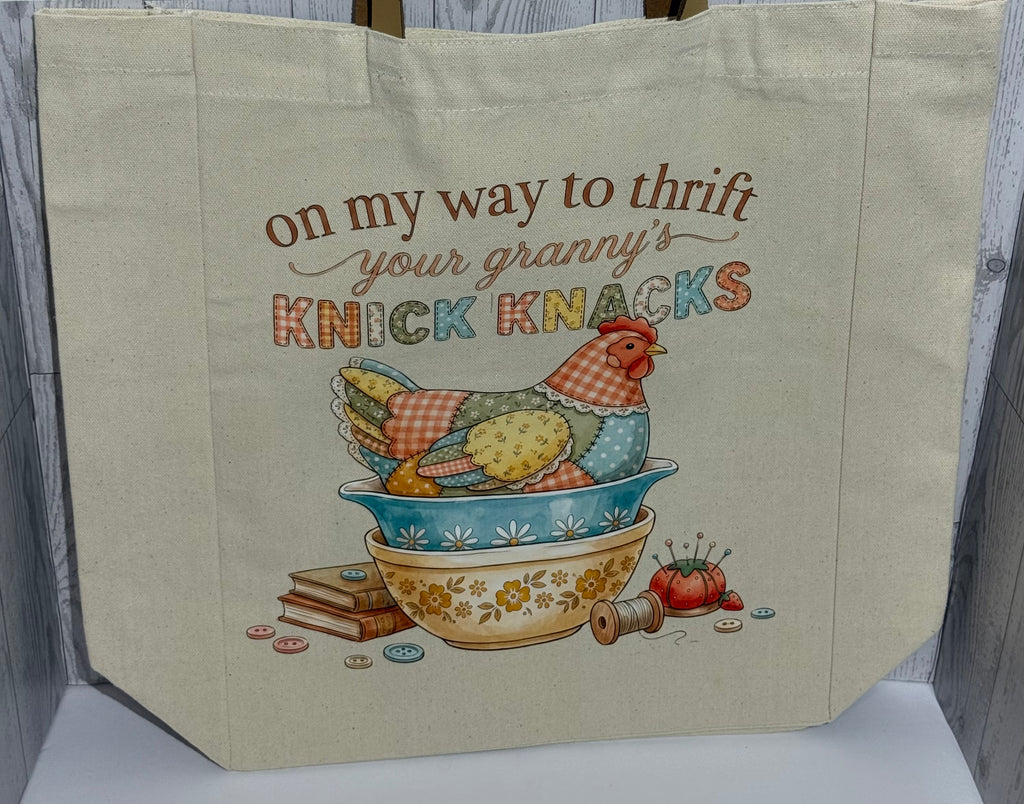 Large Tote Bag with Leather Straps