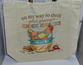 Canvas Tote with Leather Straps